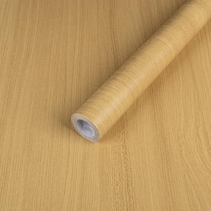 Abyssaly Light Wood Contact Paper Natural Wood Peel and Stick Wallpaper Self Adhesive Waterproof Wallpaper for Kitchen Cabinet Shelf Drawer Liner 11.8" X 197" - color: Light Wood, size: 11.8" x 197"