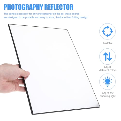 BESPORTBLE 2pcs Folding Photography Reflector Boards Black and White Cardboard Light Reflectors for Camera Lighting for Studio and Outdoor Product Photography