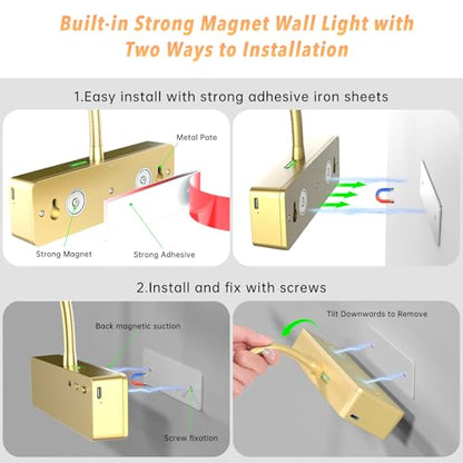 Lightbiz Picture Light, 15.35inch 5400mAh Rechargeable Picture Lights for Wall Battery Operated Wall Lights, 3 Colors Paintings Light Dimmable Art Light for Artwork, Gallery (Gold)
