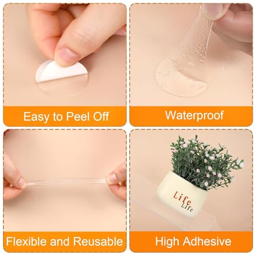 JANYUN 140 Pcs Double Sided Sticky Dots Removable Square Putty Clear Double Sided Tape for Crafts No Trace Sticky Tack Adhesive Tape (Square 40 mm) - size: 1.57"x1.57" Square