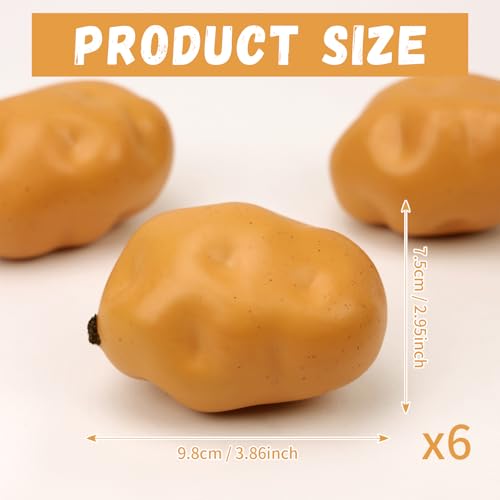 Gresorth 6pcs Artificial Potato Lifelike Fake Vegetable Home Kitchen Party Decoration Model Props - color: Yellow