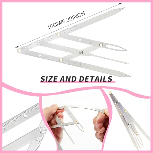 Weewooday 6 Pieces Tattoo Eyebrows Rulers 3 Point Positioning Ruler Mini Caliper Double Scale Vernier Calipers Eyebrow Caliper Microblading Ruler Measuring Tool with Eyebrow Shaver(Pink) - color: Pink