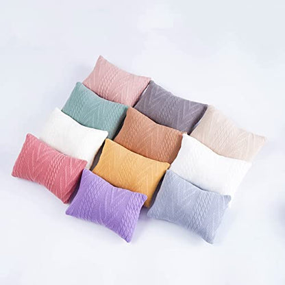 Coberllus Newborn Photography Props Blanket Stretch Knitted Twist Wrap & Posing Pad Prop for Baby Boys Girls Photo Shoot Set (Light Blue) - color: Light Blue