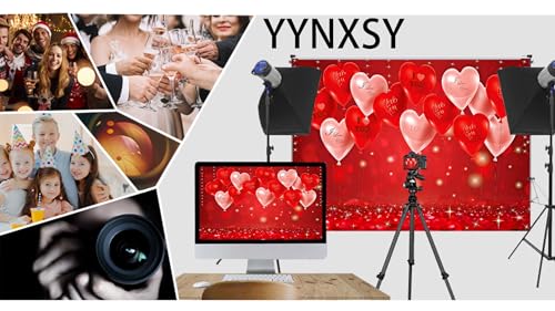 YYNXSY Valentine's Day Photography Backdrop Valentine's Day Photo Background red Love Backdrop Anniversary Party Girl Birthday Photographic Background 7X5FT YY-5009 - color: Gold