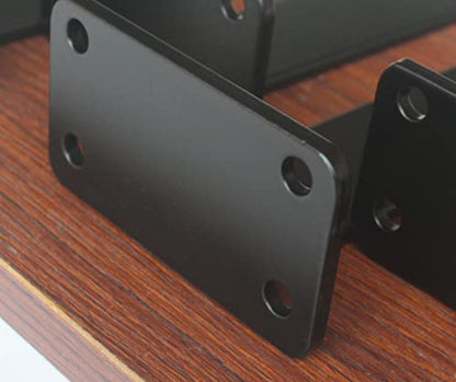 2 Pack - 5 inch Black Hidden L Shelf Bracket (1/5 Inch Thicked) Iron Floating Shelf Brackets Rustic Industrial Metal Brackets for Shelf Support - size: 5 Inch, style: Black 2 Pack