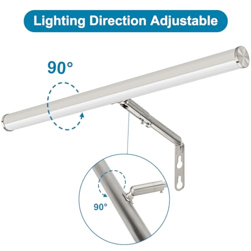 Plug in LED Picture Lights for Paintings, 16inch 3000K Adjustable Art Light Gallery LED Wall Light Wall Sconces for Display Art Work, Brushed Nickel Finish, 6W CRI90+, ETL Listed - color: Brushed Nickel, size: 16 inch