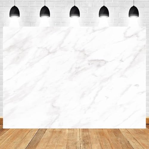 5x3ft White Marble Photography Backdrop Background for Photo Studio Party Decoration Video Shooting Live Stream Birthday Wedding Events Banner - color: Color 13, size: 5x3ft