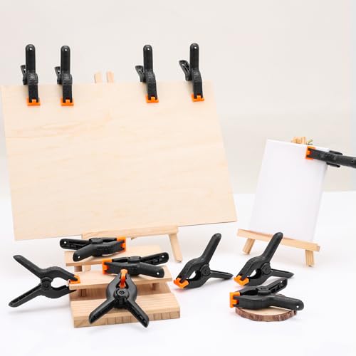 40 Pack 4.5 inch Plastic Spring Clamps, Black Heavy Duty Clips, Backdrop Clips, Woodworking Clamps, Plastic Clamps for Crafts, Backdrop Stand, Woodworking, Photography - size: 4.5in-40P