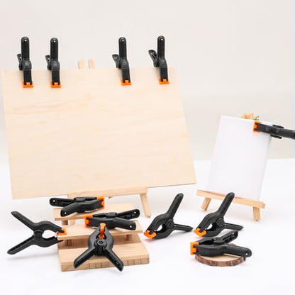 40 Pack 4.5 inch Plastic Spring Clamps, Black Heavy Duty Clips, Backdrop Clips, Woodworking Clamps, Plastic Clamps for Crafts, Backdrop Stand, Woodworking, Photography - size: 4.5in-40P