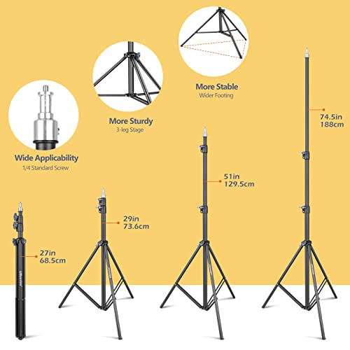 UBeesize Softbox Photography Lighting Kit, 27” x 20” Continuous Lighting Kit with 2pcs 40W E27 Socket 6500K Bulbs, Professional Photo Studio Lighting for Video Recording, Portrait Shooting - style: Rectangular Softbox+Daylight Bulb