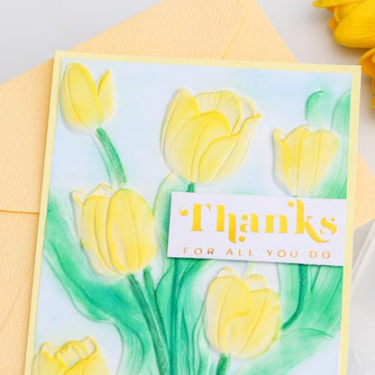 BAOFALI 2 Pieces 3D Embossing Folder for Card Making Tulip Textures Impressions Background Plastic Embossing Folders Template for DIY Scrapbooking and Other Paper Crafts Arts Supplies - color: Tulip