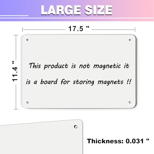 White Magnetic Board,17.5" x 11.4" Magnet Bulletin Board to Display Magnetic Notes, Poetry, Photos, Suitable for Wall, Refrigerator, Cabinet etc, Come with 4 Pcs Dual Lock Tape and Screws - color: White, size: 1 Pack (17.5" x 11.4")