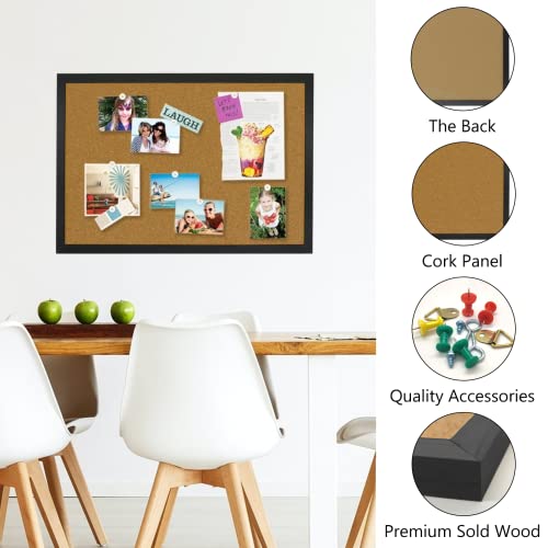OWLKELA 2 Pcs Cork Board, 17.7"X 13.3" Bulletin Board, Vision Board, Notice Pin Board, Ideal for Office & Home Decor, School Message Board - size: 2 Pcs 13.3 x 17.7 inch