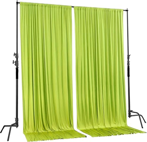 AK TRADING CO. 10 feet x 8 feet Polyester Backdrop Drapes Curtains Panels with Rod Pockets - Wedding Ceremony Party Home Window Decorations - Light Green, 2 Pack - color: Light Green, size: 10 ft x 8 ft