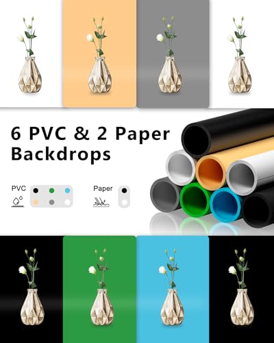 DUCLUS Light Box Photography, 16x16 Inch Photo Light Box with 160 Dimmable LED Lights (CRI 97+), 6 PVC & 2 Paper Backdrops, Portable Studio Box for Product Photography: Jewelry, Food, Shoes - size: 16*16 inch