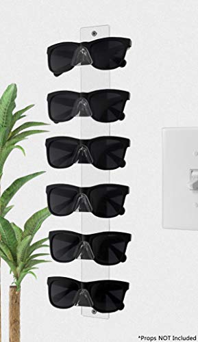 Marketing Holders 2 Pack Sunglasses Holder 6 Pair Wall Mount with Hardware Retail Stores Pharmacies Supermarkets Gift Shops Beach Wear and Bait Shops Lightweight Easy Access Clear Acrylic - size: 6 Tier