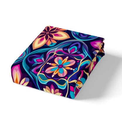 Feelyou Boho Bed Sheets Set King Size Southwestern Geometric Bedding Set for Kids Boys Girls Southwest Native American Design Sheets with Deep Pocket Fitted Sheet Tribal Bedding Set - color: Aubergine, size: King