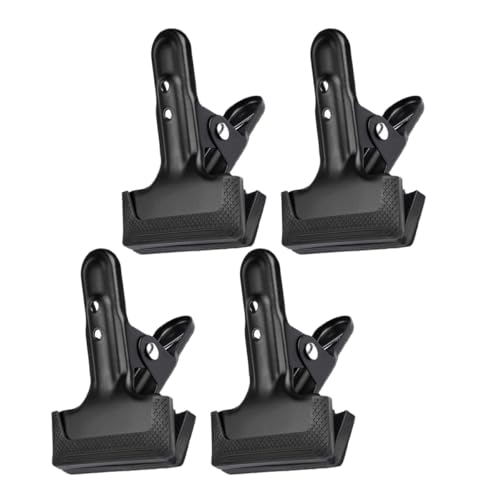 Zerodeko 4pcs Heavy Duty Backdrop Clips Metal Photography Background Clamps for Studio Backdrop Fixing Black