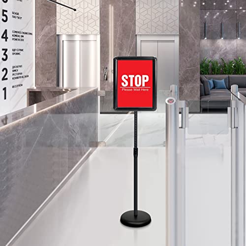 6-Packs Sign Holder Stand for Display 8.5x11 Inch - Adjustable Floor Standing Sign Holder - Pedestal Poster Stand with Vertical & Horizontal View, Indoor/Outdoor Business & Store Signage(Black) - color: Black, size: 8.5"x11"-6Pack