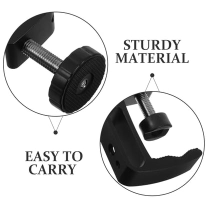 Luxshiny 2pcs Aluminum C-shaped Table Clamps, Heavy Duty Desk Mounting Work C-clamps for Woodworking, Photography, and Desktop Installation