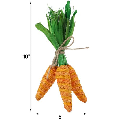 DR.DUDU Easter Decorations 12 Pcs Carrot Ornament, Sisal Jute Fabric Artificial Decor for Spring Crafts, Fireplace, Home, Kitchen Party Supplies