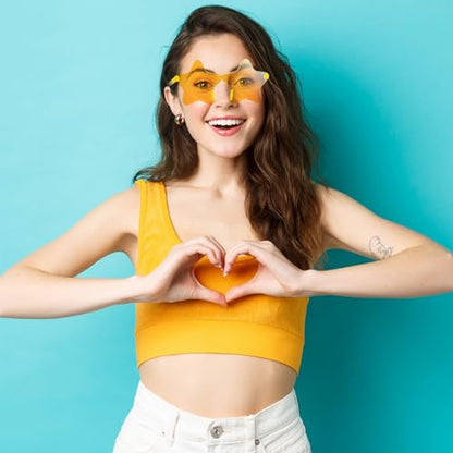 PLULON 30 Pairs Star Sunglasses Rimless Star Shape Sunglasses, Glasses Bulk Bachelorette Party Favors for Birthday Beach Kids Adult - color: Light Yellow