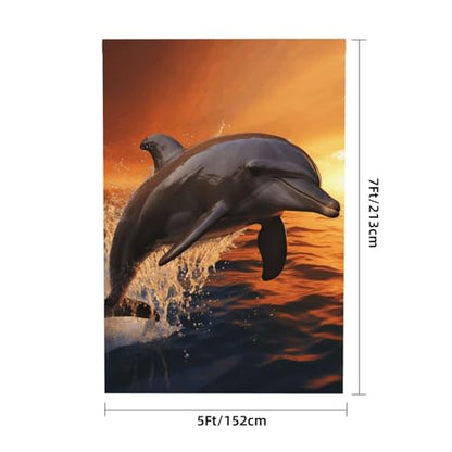 Dusk Dolphin Backdrop Background for Photography 5x7ft Photobooth Professional Photo Backdrop Curtains Video Photography Studio Photo Backgrounds Banner Booth Background Screen Parties - color: Dusk Dolphin