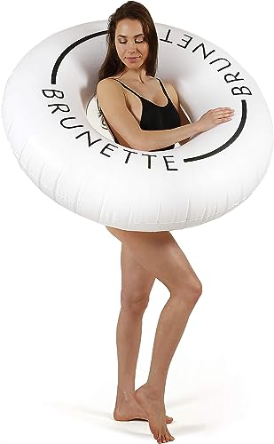 Loteli Swim Ring Float - Minimal Aesthetic Inflatable Swim Ring | Classic Prop for Party, Photo Shoot, Summer Fun & Relaxation | Durable & Easy to Inflate - color: Brunette, size: 1 Pack