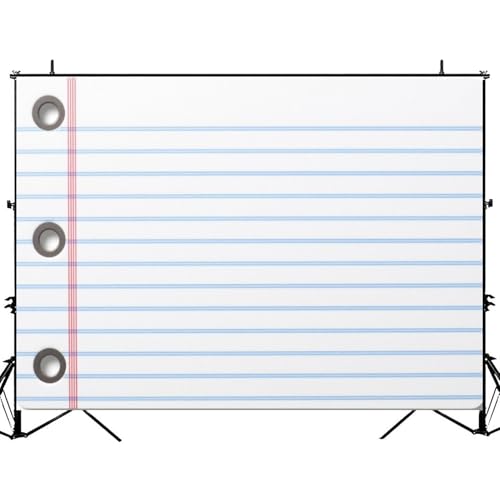 5x7ft Photography Backdrop School Backdrop Notebook Paper Welcome First Day Composition Classroom Photo Backdrop Photography Background for Photoshoot Portrait Video Party Photo Studio Prop Booth - color: Color8