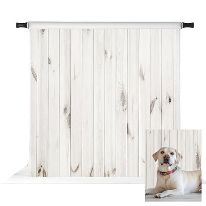 Kate 8x8ft White Wood Photography Backdrop Wooden Pattern Texture Background Studio Photo Props - color: Wood 4, size: 8x8ft