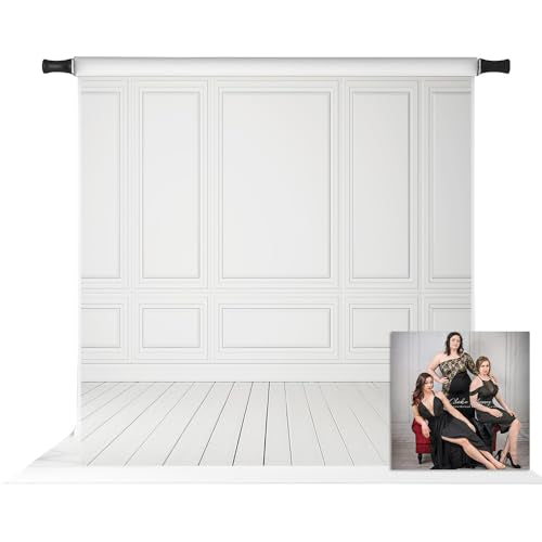 Kate 10x10ft Grey Wall Photography Backdrops Vintage Texture Wood Floor Background Portrait Backdrop for Photo Studio - size: 10x10ft
