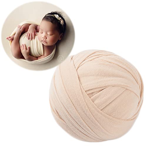 Zeroest Newborn Photography Outfits Props Stretch Wraps Newborn Photography Wrap for Baby Boys Girls Newborn Photoshoot Posing Wrap Blanket (Beige) - color: Beige