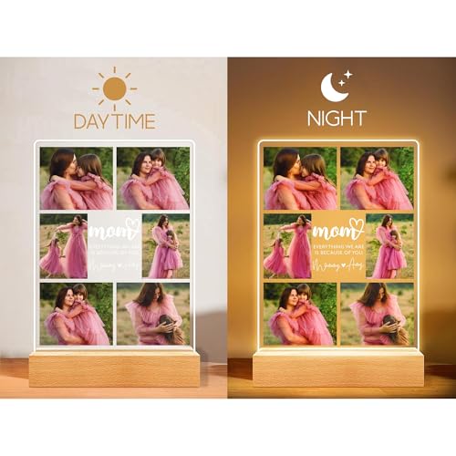 Custom Photo Mothers Day Night Light, Personalized Mom Photo Collage LED Night Light, Birthday Keepsake for Mom, Grandma Gifts, Mothers Day Gifts, Mama Gift - color: Style 5