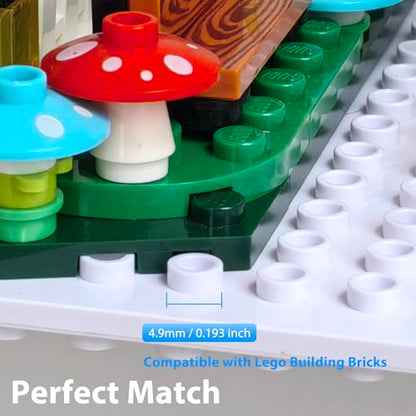 LRANFOW 6 Pack Wall Display Shelves with Dual Sided Building Studs, 4x5 Inch Baseplate Shelf Compatible with Lego Building Bricks for Organized Storage & Modern Room Deco Builders Gift, 16x13 Studs - color: White