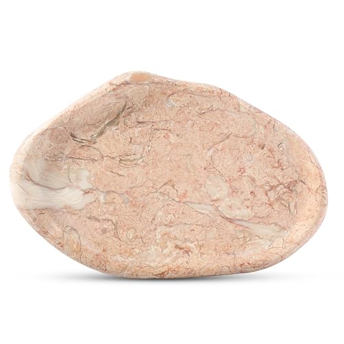 Koville Luxurious Natural Pink Marble Vanity Tray, Cloud Shape Serving Stone Key Tray for Home Decor, 10" x 7" Marble Storage Trays for Bathroom, Stone Plate Holder for Perfume, Candle and Jewelry - color: Pink