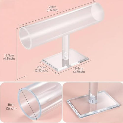 ChezMax Necklace Jewelry Display Jewelry Stand Hovering T-Bar Bracelet Holder for Home Organization - color: G-Transparent