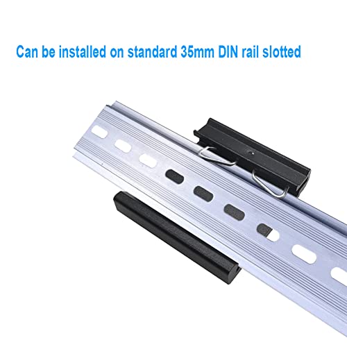 1.73" Width DIN Rail Mounting Clip, Universal Aluminum Alloy Bracket, Snap-in Fixed Clamp for 35mm Slotted DIN Rail, 4-Pack - size: 1.73 Width DIN Rail Mounting Clip