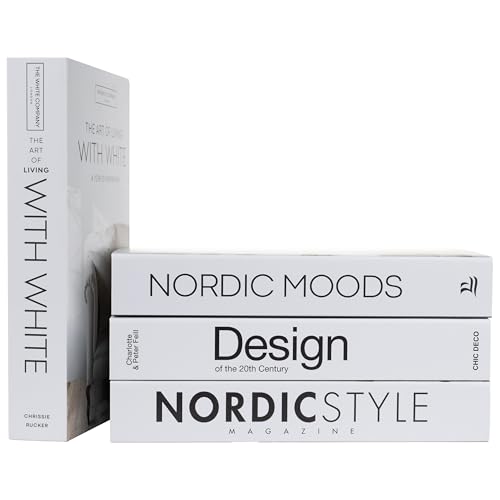 PROBENEX Mono Large | 4 PCS Faux Decorative Books for Home Decor | Not Real Books (Cardboard Boxes) | Coffee Table, Shelf Styling & Modern Aesthetic Accent Pieces for Living Room, Office - color: Mono_large