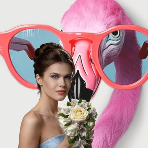 Hello Glasses Flamingo Backdrop Background for Photography 5x7ft Photobooth Professional Photo Backdrop Curtains Video Photography Studio Photo Backgrounds Banner Booth Background Screen Parties - color: Hello Glasses Flamingo
