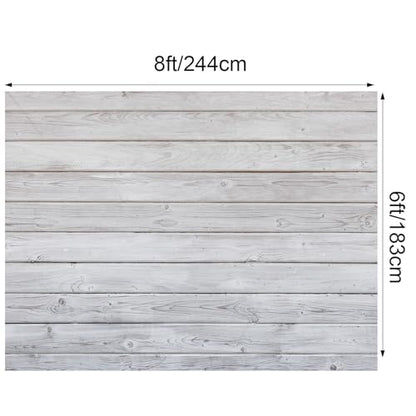 SmoothNovelty 8x6ft Vintage Wood Backdrop Retro White Gray Wooden Floor Rustic Backdrop Polyester Fabric Wood Background for Photography Adult Video Shoot Studio Prop