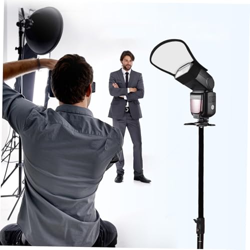 TEHAUX Universal Two Sides Flash Diffuser Softbox Reflector 7.87X7.28 Inch with Elastic Band Compatible with Speedlight 430Ex Ii 580Ex 600Ex Yn568Ex Yn565Ex Yn560 Ii Photography Light Modifier