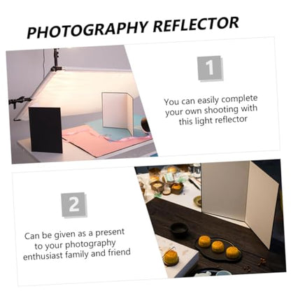 DOITOOL 2pcs A4 Foldable Photography Reflective Board Cardboard, Light Reflectors for Photography and Food Still Life, Portable Photo Reflector Accessories for Studio Photoshoot