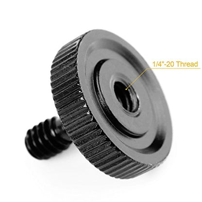 ChromLives Thumb Screw Tripod Quick Release 1/4" Thumbscrew L Bracket Screw Mount Adapter with Bottom 1/4"-20 Female Thread (2 Pack) - color: Thumb Tripod Screw
