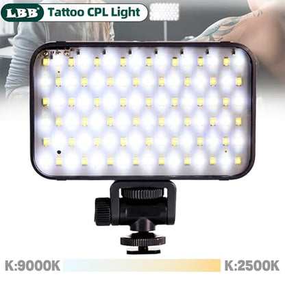 Tattoo Light 96 Tattoo Vision Light with 52mm Polarizing CPL Lens - Adjustable Brightness, 360° Rotatable Clip, Perfect for Video Calls, Tattoo Lighting & Reflective Removal Taking Tattoo Photos