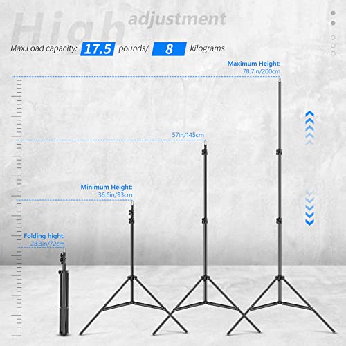 Neewer Photography Light Stand, 3-6.6ft/92-200cm Adjustable Sturdy Tripod Stand for Reflectors, Softboxes, Lights, Umbrellas, Load Capacity: 17.6lb/8kg - style: 200cm/1 Pack