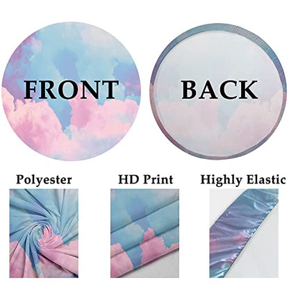 Leyiyi 7.2x7.2ft Happy Birthday Round Backdrop Cover Pink Marble Glitter Gold Princess Crown Photography Background for Baby Girl Newborn Kids Birthday Party Decoration Studio Props Photo Booth Props - size: 7.2x7.2ft-Diameter