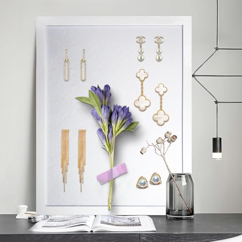 White Bulletin Board Cork Boards Vision Board with Felt, 17"x13" Small Display Pin Board for Walls, Desk, Jewelry, Notes, Collection, Photos, Office, White Framed and Felt Board, 1pc - color: White, size: 1P-17"x13"