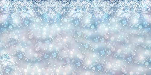 20x10ft Falling Snowflake Portrait Backdrops for Photography Winter Ice Snow Flakes Photo Shoot Newborn Kids Baby Adults Wedding Photo Background Vinyl Photo Booth Props - size: 20x10ft