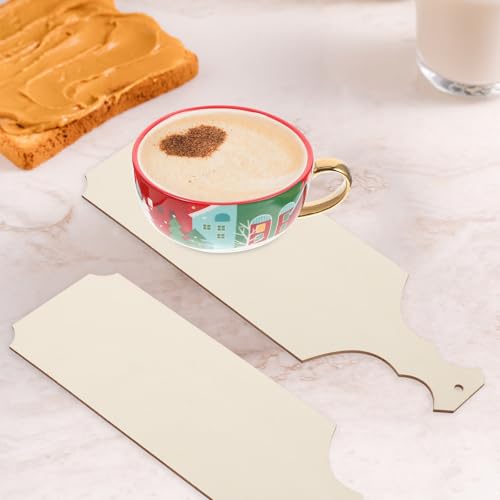 Alipis 6Pcs Wooden Cutting Boards with Handle Unfinished DIY Charcuterie Trays for Serving Bread Cheese Fruits and Crafting Photography Props