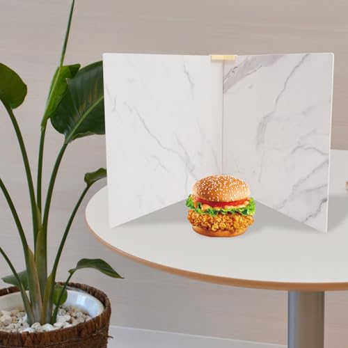 DOITOOL 2pcs 40x40cm Mini PVC White Marble Photography Backdrops for Product and Food Photography, Reusable Photo Background Boards for Cosmetics and Baking Flat Lay